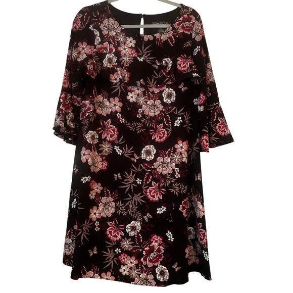 Jessica Howard Floral Dress Bell Sleeves Whimsey Goth Butterflies Fairy Garden - Picture 1 of 15